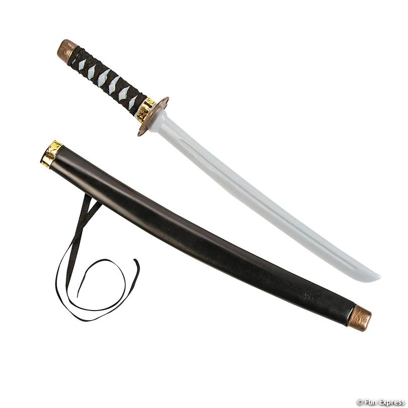 ◆6枚セット◆ samurai 27cm プレート Plastic_Black_Samurai_Swords