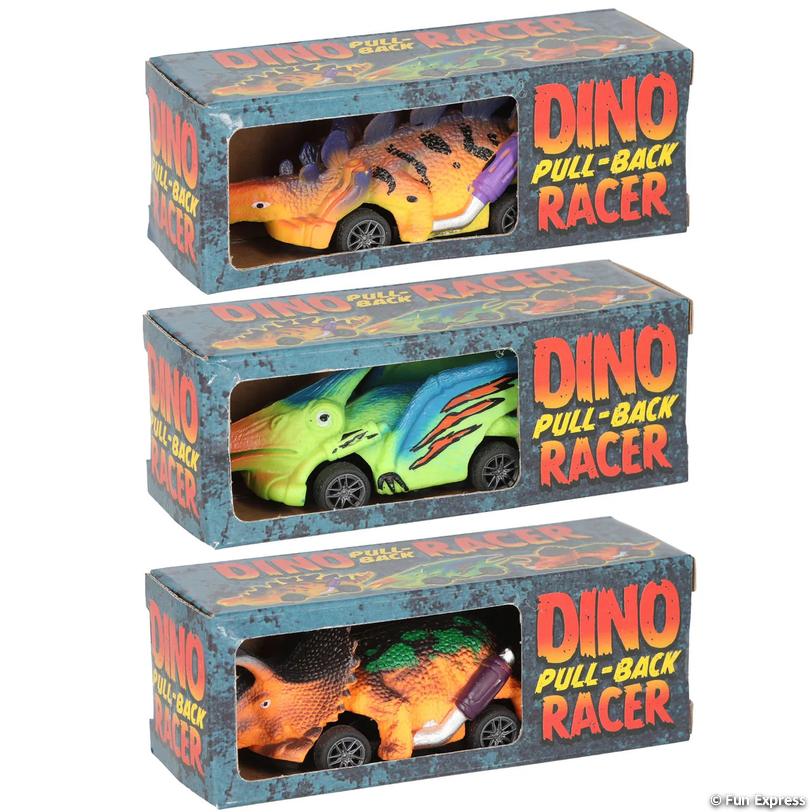 Dinosaur Pull-Back Plastic Racer Assortment