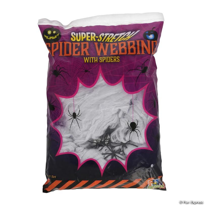 Super-Stretch Polyester Spider Webbing with Spiders